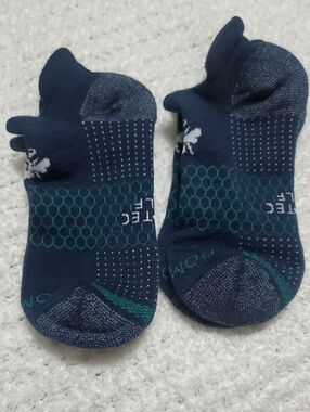 Bombas Navy and Teal No-Show HEX TEC GOLF Performance Socks